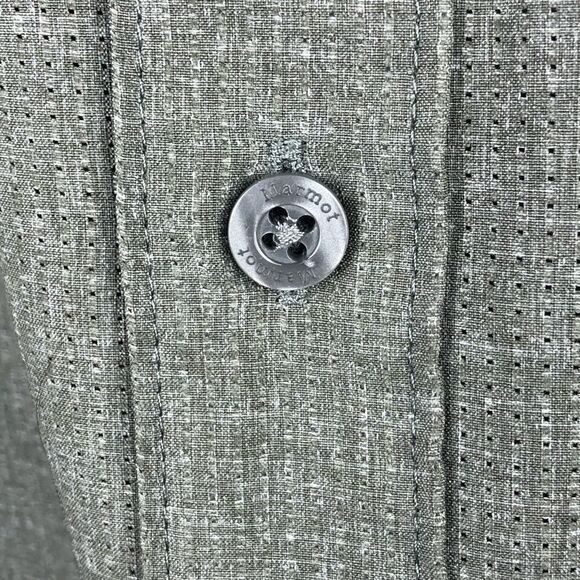 Marmot Gray Long Sleeve Button Up Men's Sz XL - Picture 4 of 9
